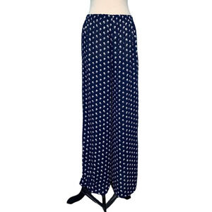 Semi sheer blue Floral palazzo wide legs pants size small